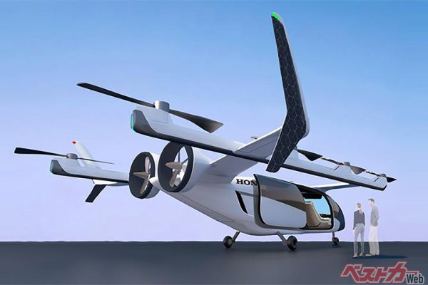 ホンダのハイブリッド「eVTOL」は、離着陸と推進用で別々のローターを持ち、固定翼でハイスピードを実現