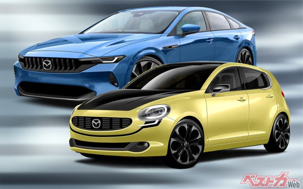 フラッグシップセダンのマツダ6&プレミアムコンパクトのマツダ2の予想CG