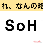 【今さら聞けない!?】これ、なんの略？ 自動車界の略語クイズ「SoH」