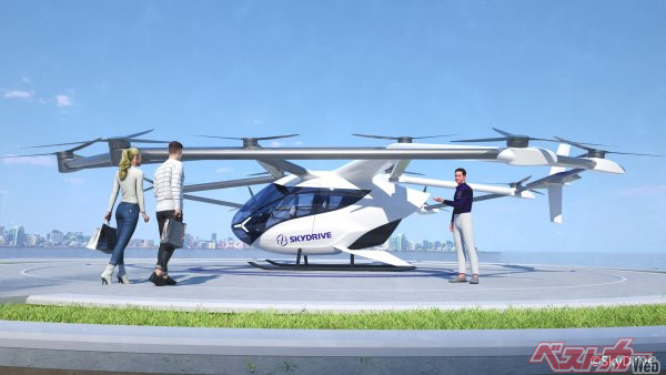 スズキとSkyDriveが共同開発した空飛ぶクルマ。2024年春頃から製造開始する