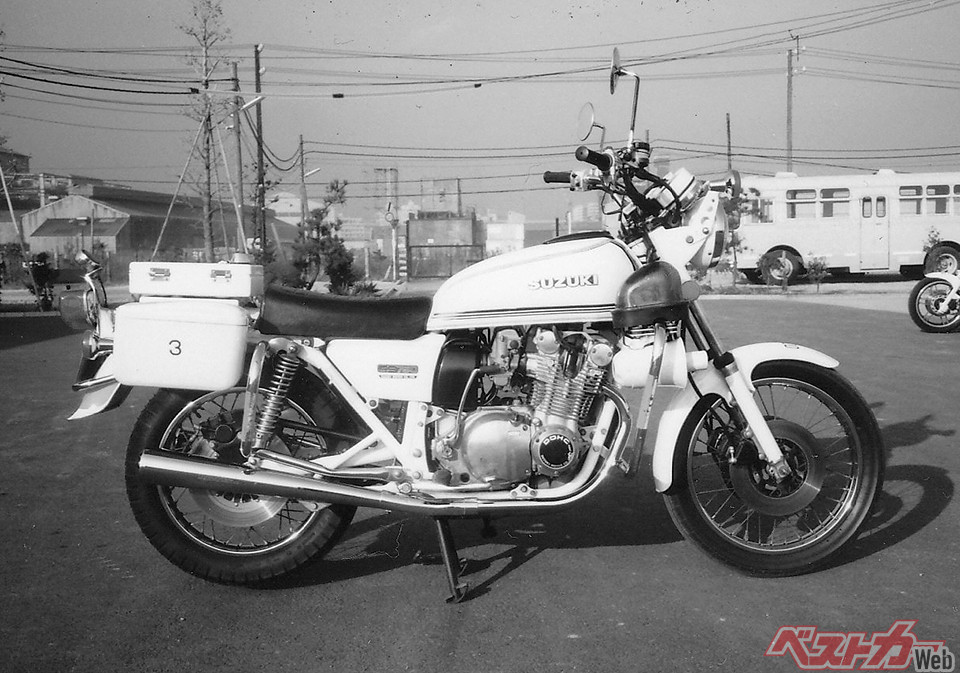 スズキ GS750P(1977年デビュー)…警視庁交機隊の白バイがスズキばかりになった時代の最初の主力白バイ。当時は、この白バイを担当することが新隊員卒業の証しだった。私が担当したのは1988年頃