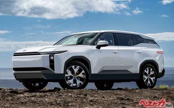 こちらがベストカーが掴んでいたbZ5X。うーん、すごいぞスクープ班(画像はベストカー編集部制作の予想CG)