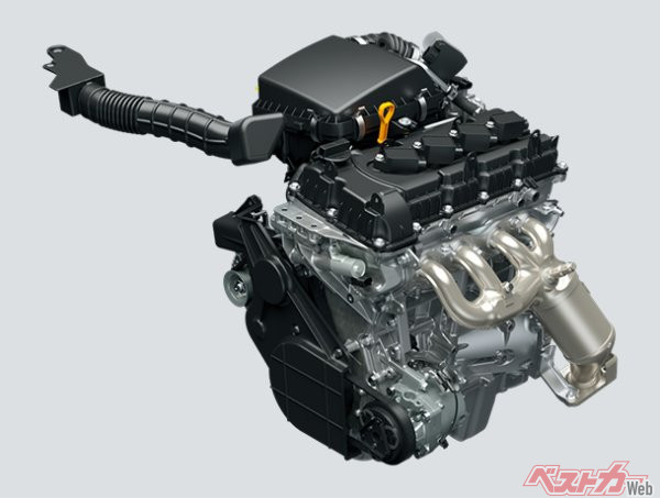 ジムニーシエラに搭載される新開発の1.5LガソリンNAエンジン。扱いやすい特性が特徴だが、地域や使い方によっては実燃費に不満の声も