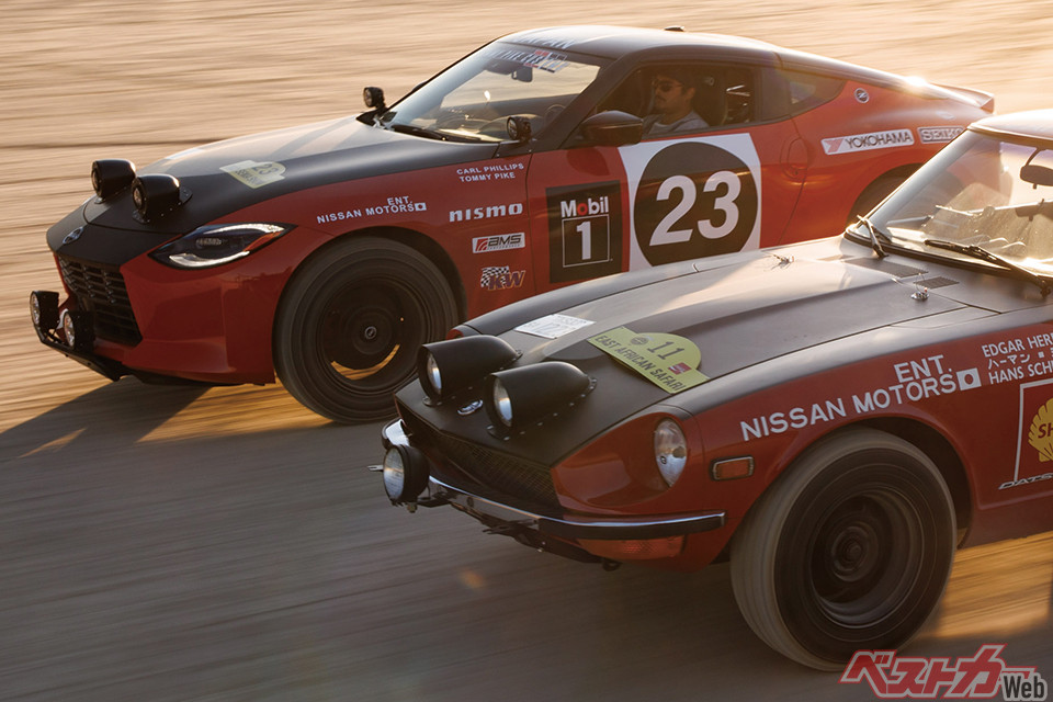 補助灯がカッケェ!! サファリラリーカラーの現行Z公開！ レーシング