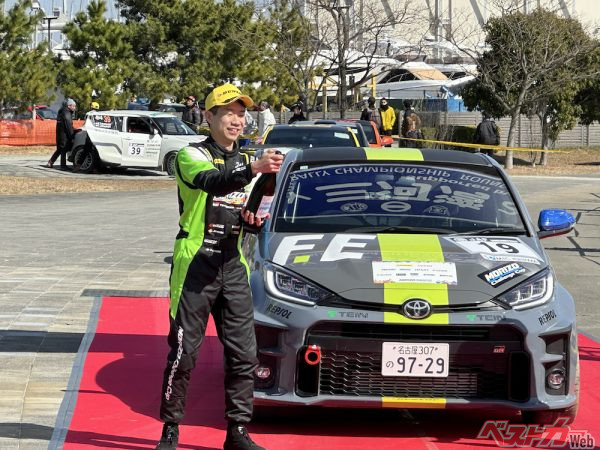 優勝した山田啓介選手はトヨタの社員でシャシー設計に勤務する