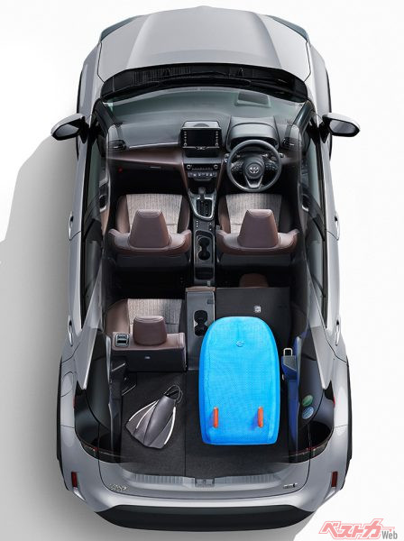 リヤシートアレンジ(6:4 mode/2020年8月発売開始時の公式画像より)
