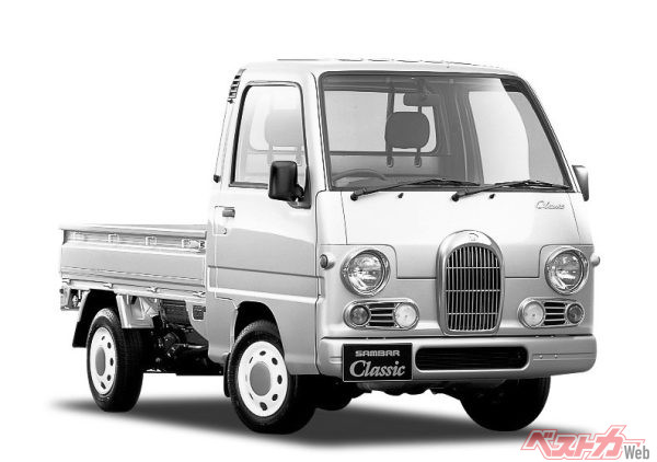 5代目のサンバーには、ワゴンだけでなくバンとトラックにもクラシック仕様が用意されていた。価格はバンが95万3000円、トラックは75万6000円に設定されていた