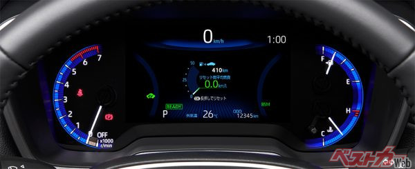 オプティトロンメーター＋7.0インチTFTカラーマルチインフォメーション ディスプレイ（スピードメーター表示） Z（ハイブリッド車・2WD）（2021年9月発売開始時の公式画像より）