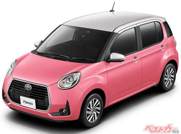 特別仕様車 MODA “Charm”（2WD）（ホワイトパールマイカ×ジューシーピンクメタリック）＜オプション装着車＞（2020年4月特別仕様車発売時の公式画像より）