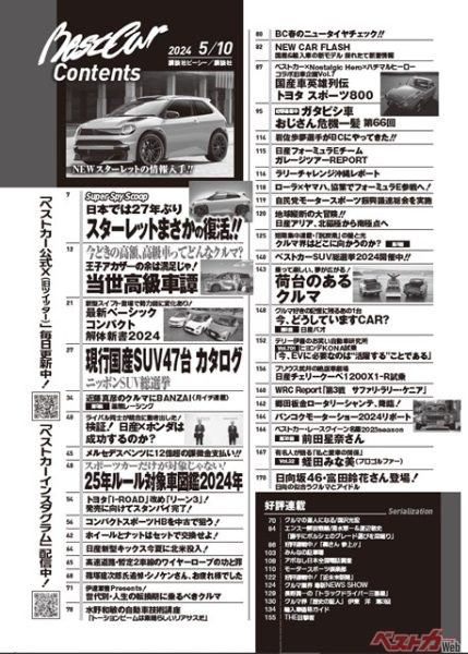 ベストカー5月10日号 目次