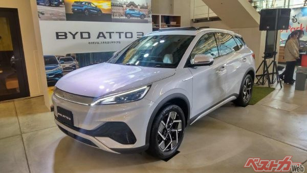 BYD日本導入モデル第1弾、ATTO3も展示されている
