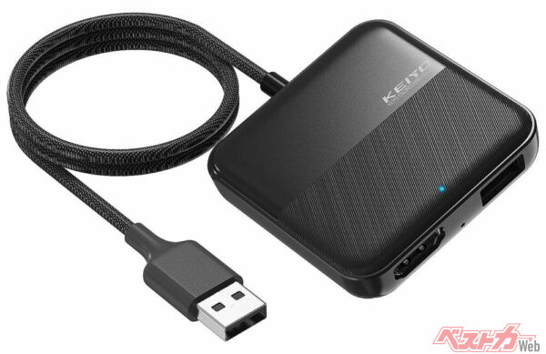 KEIYOが発売した「APP HDMI IN」。HDMIの地デジチューナーと車載AVを仲介する