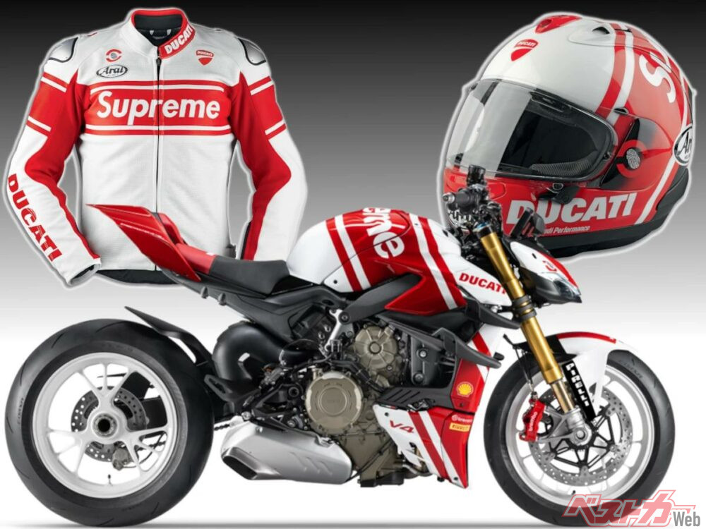 DUCATI×Supremeがコラボ！ 限定モデルStreetfighter V4 Supremeと限定ライディングギアを発表 -  自動車情報誌「ベストカー」