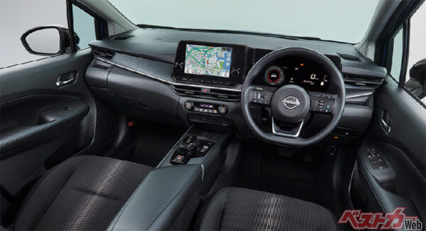 日産 ノート X 内装色 ブラック（2020年11月 発売開始発表時の公式画像より）