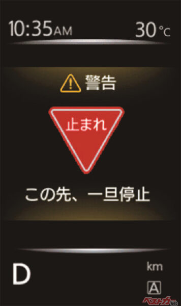 標識検知機能（進入禁止標識検知、最高速度標識検知、一時停止標識検知）（2020年10月 ビッグマイナーチェンジ時の公式画像より）