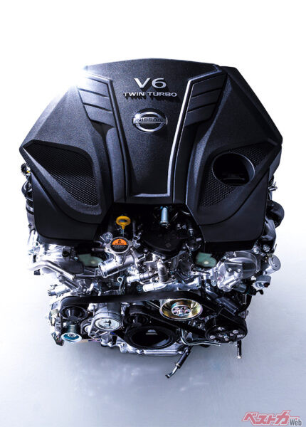 3.0L V6 ツインターボエンジン（2019年7月 ビッグマイナーチェンジ発表時の公式画像より）