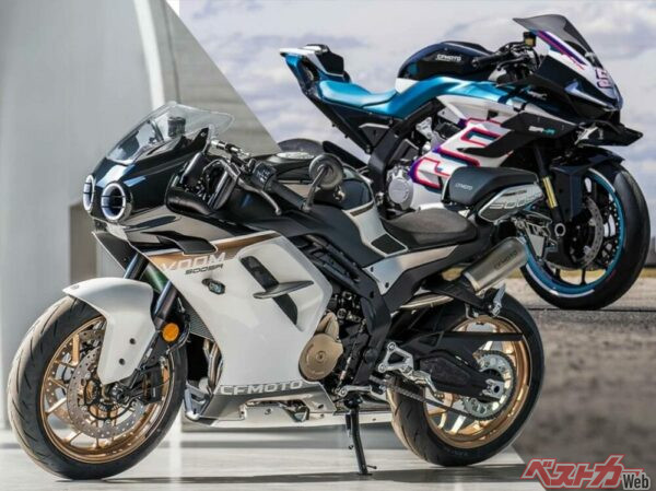 【海外】500cc4気筒の「500SR」はツインラムエアダクトがインパクト大！ 675cc3気筒の「675SR」もCF MOTOが初公開