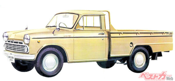 日産 ダットサン1200トラック320型（1965年型）……戦前の1934年に登場した日産のダットサントラック。戦後も1tクラスのトラックの代名詞だ。1965年式320型は1.2Lエンジン搭載していた