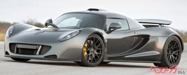 ヘネシーヴェノムGT。ロータスエリーゼをベースにコルベットZR-1のV8、6.2L SCエンジンを1244psまでチューン!