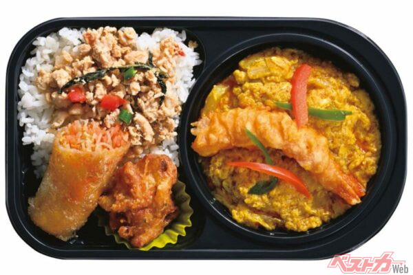 『タイ料理チャンロイ』タイ風エビと卵のカレー炒め弁当　949円