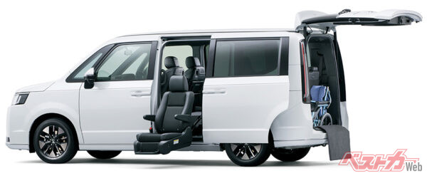 STEP WGN SPADAサイドリフト アップシート車(FF)（プラチナホワイト・パール）（2022年5月 新型発表時の公式画像より）