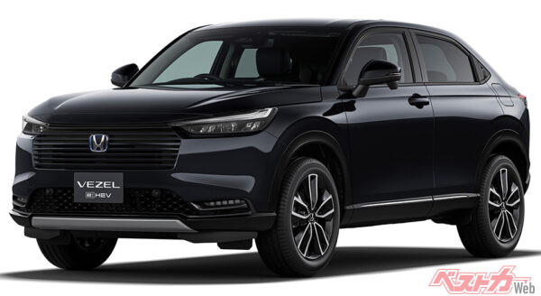 e:HEV Z(FF) フロント7:3スタイリング クリスタルブラック・パール（2024年4月 マイナーチェンジ実施時の公式画像より）