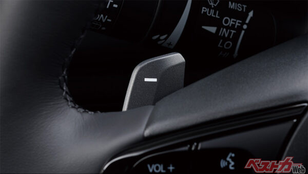 減速セレクター （e:HEV X）（2024年4月 マイナーチェンジ実施時の公式画像より）