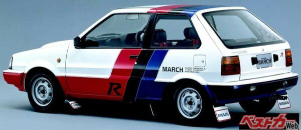 全日本ラリーのベース車として1988年に登場したマーチR。Rのロゴマークが眩しい!!