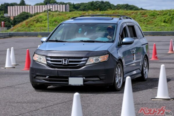 超絶珍しい北米オデッセイも緊急参戦。車体が大きいだけにシェブロンの効果はバツグン