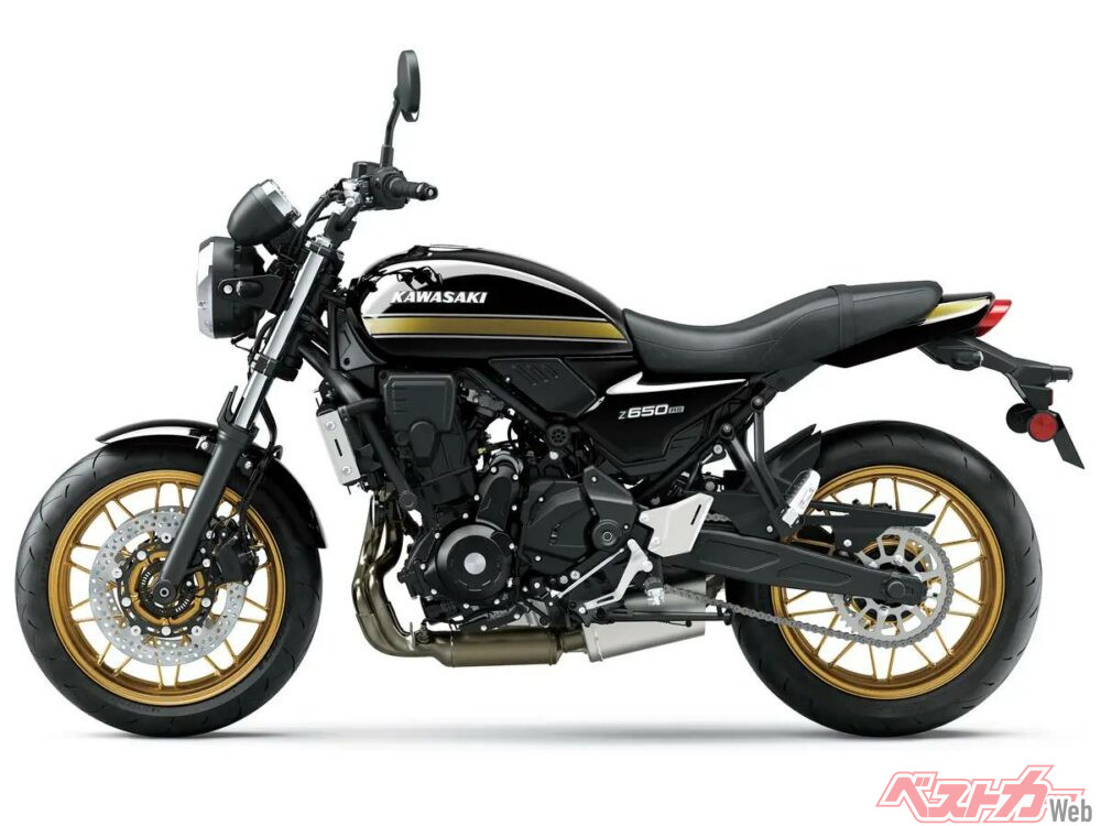 Z650RS：エボニー(ブラック/ゴールドストライプ)