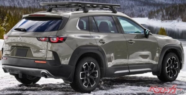 米国向けのCX-50。米国アラバマ州ハンツビルにあるトヨタ自動車との合弁新工場にて製造される、スモールアーキテクチャーのクロスオーバーSUV