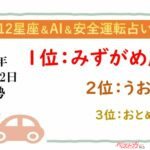 【12星座＆AI&安全運転占い】今日のあなたの運勢は？