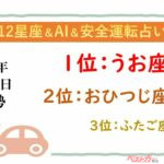 【12星座＆AI&安全運転占い】今日のあなたの運勢は？