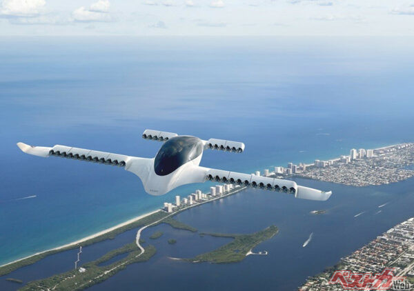 デンソー製モーターを積む独リリウムのeVTOL。翼を持つため効率よく長距離を飛べる