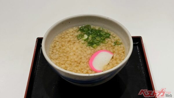 宝塚北SA「めん処つる庵」のかけうどん