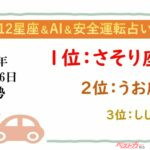 【12星座＆AI&安全運転占い】今日のあなたの運勢は？