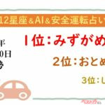 【12星座＆AI&安全運転占い】今日のあなたの運勢は？