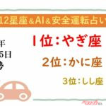 【12星座＆AI&安全運転占い】今日のあなたの運勢は？