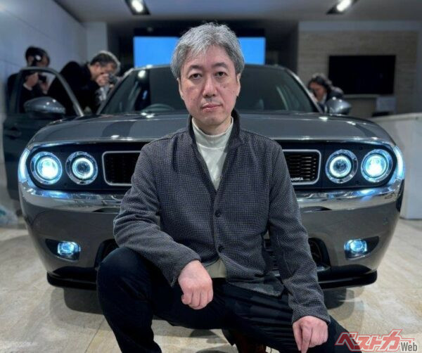 Ｍ55のエクステリアデザインを担当したミツオカ事業部開発課デザイナーの渡辺清和さん