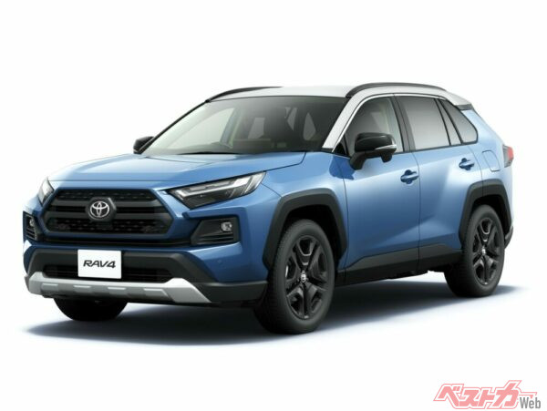 一部改良したRAV4 Adventureハイブリッド車。エクステリアおよびインテリアの意匠の変更はない