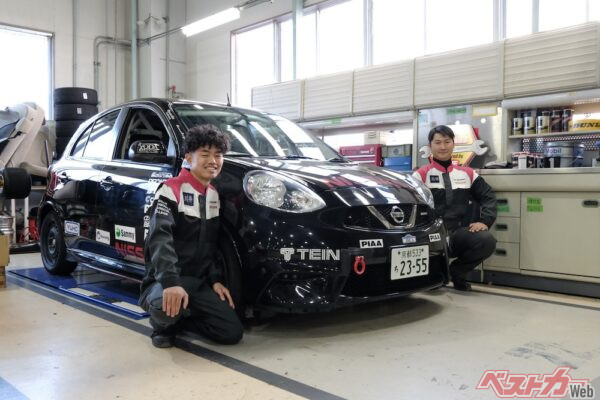 ラリーの地区戦に参加しているマーチ。かっこいいけど、なかなか日産のエントラントがいないのが寂しいそうだ