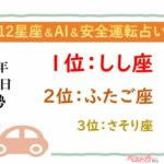 【12星座＆AI&安全運転占い】今日のあなたの運勢は？