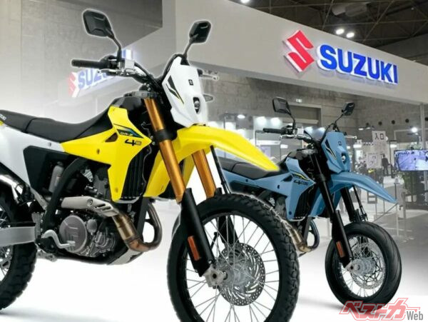 新型「DR-Z4S」「DR-Z4SM」は2025年後半発売！？ モーターサイクルショーで日本初公開か