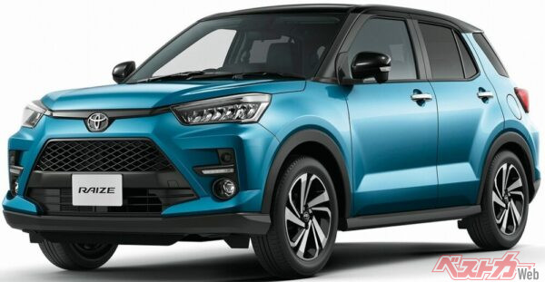 トヨタ「ライズ」／ダイハツ「ロッキー」。SUVらしいデザインをコンパクトにまとめた一台。ハイブリッドモデルもあり、廉価で万能なコンパクトSUVの筆頭だ