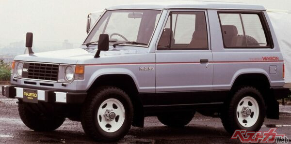 初代パジェロ。写真は1983年に追加となった5ナンバー乗用モデルのメタルトップワゴン
