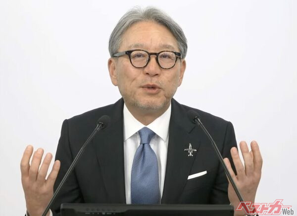 三部敏宏社長がオンラインで会見した