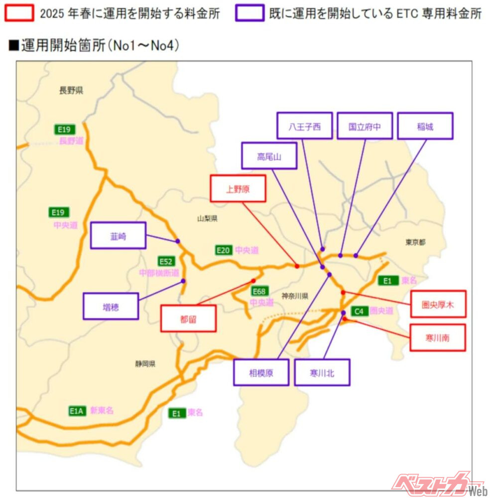 2025年春からのETC専用料金所拡大