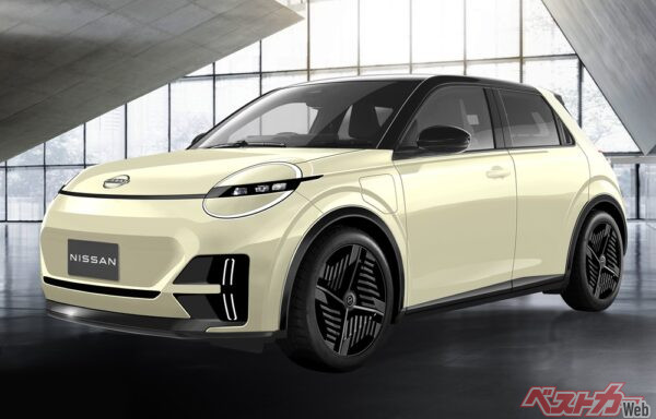 新型マーチBEV（欧州名マイクラ）はルノーと日産が共同開発した小型BEV専用プラットフォーム、CMF B-EVを採用（予想CGイラストはベストカーが製作したもの）