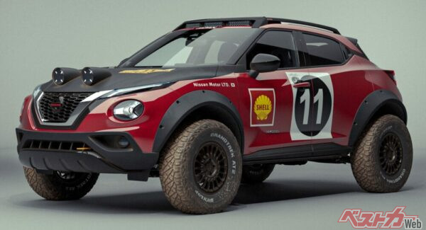 涙あふれるほどのカッコよさ! ゼッケン「11」のラリー仕様ジューク……。やはりあのモデルのオマージュですよね?