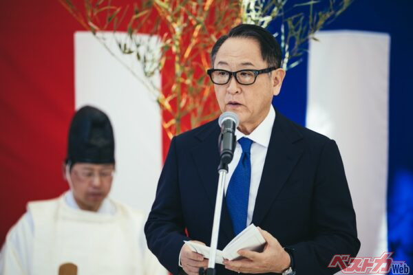 竣工式に出席し想いを込めた挨拶をした豊田章男会長